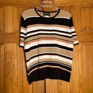 NWOT Vintage Sag Harbor Knit Short Sleeve Top Blouse Size L